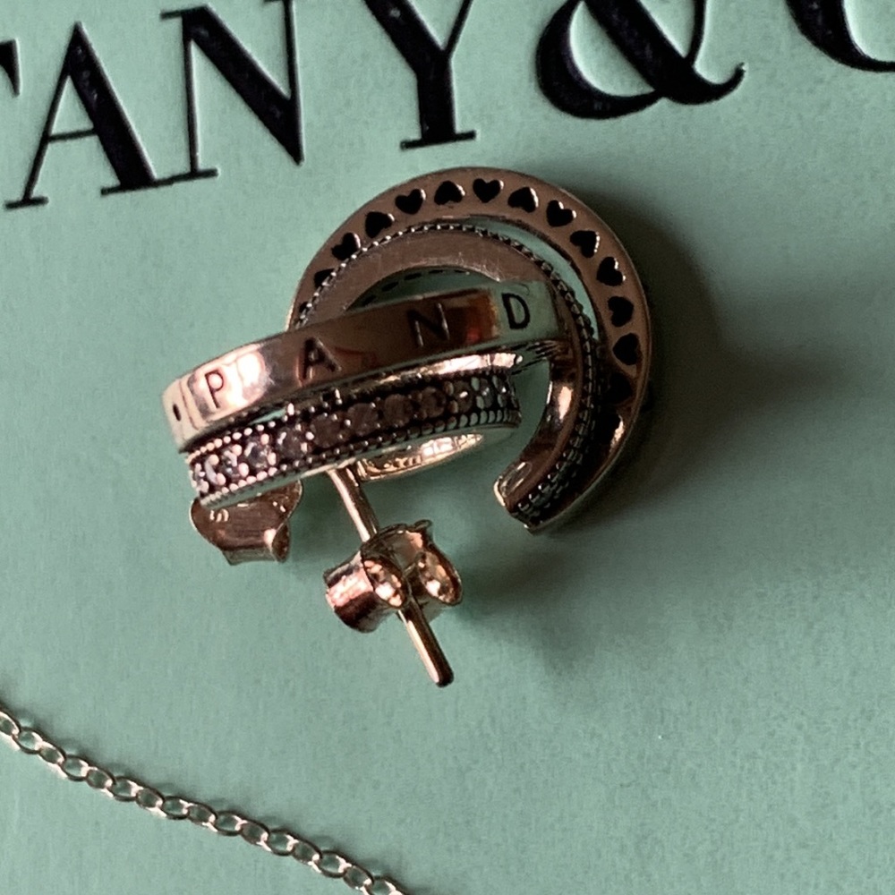 Pandora Double Hoop Earrings and gift boxes - Picture 7 of 11